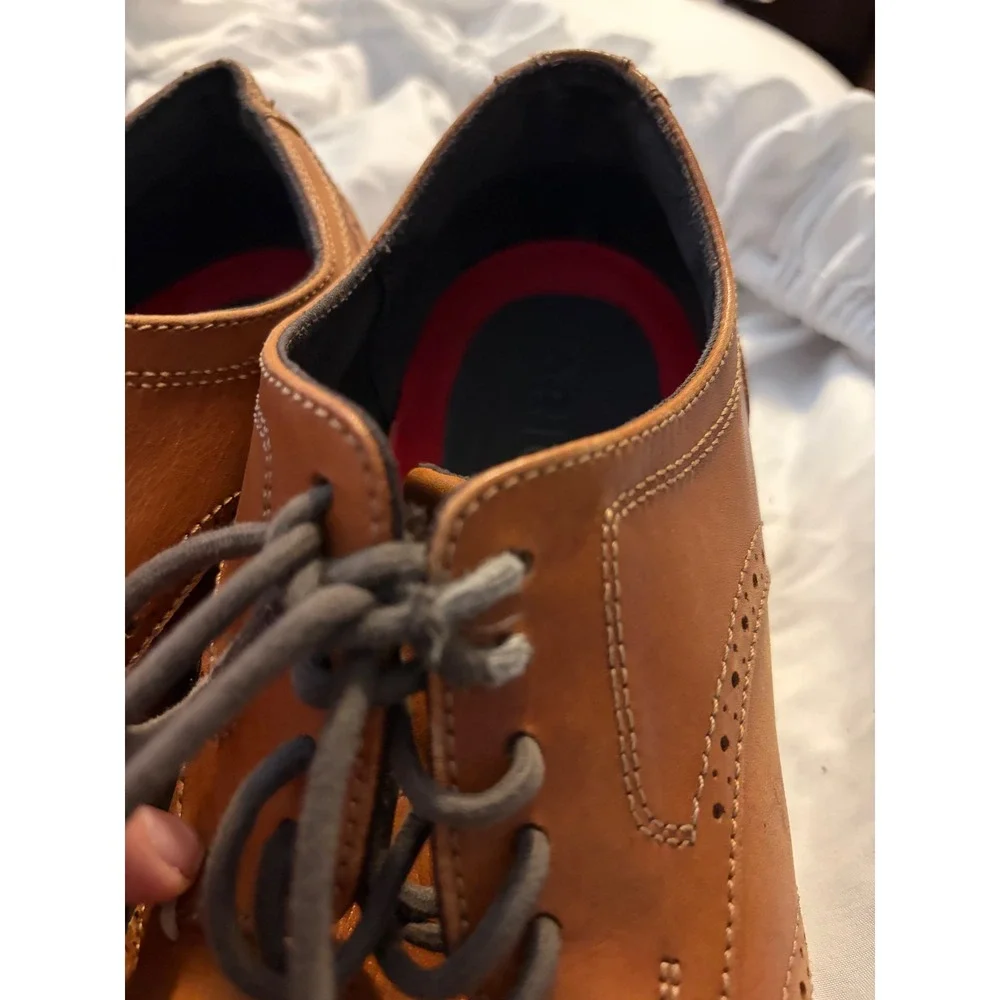 Cole Haan OriginalGrand Wingtip Oxford Tan Leather Mens Shoes C33805 Size 10.5 M